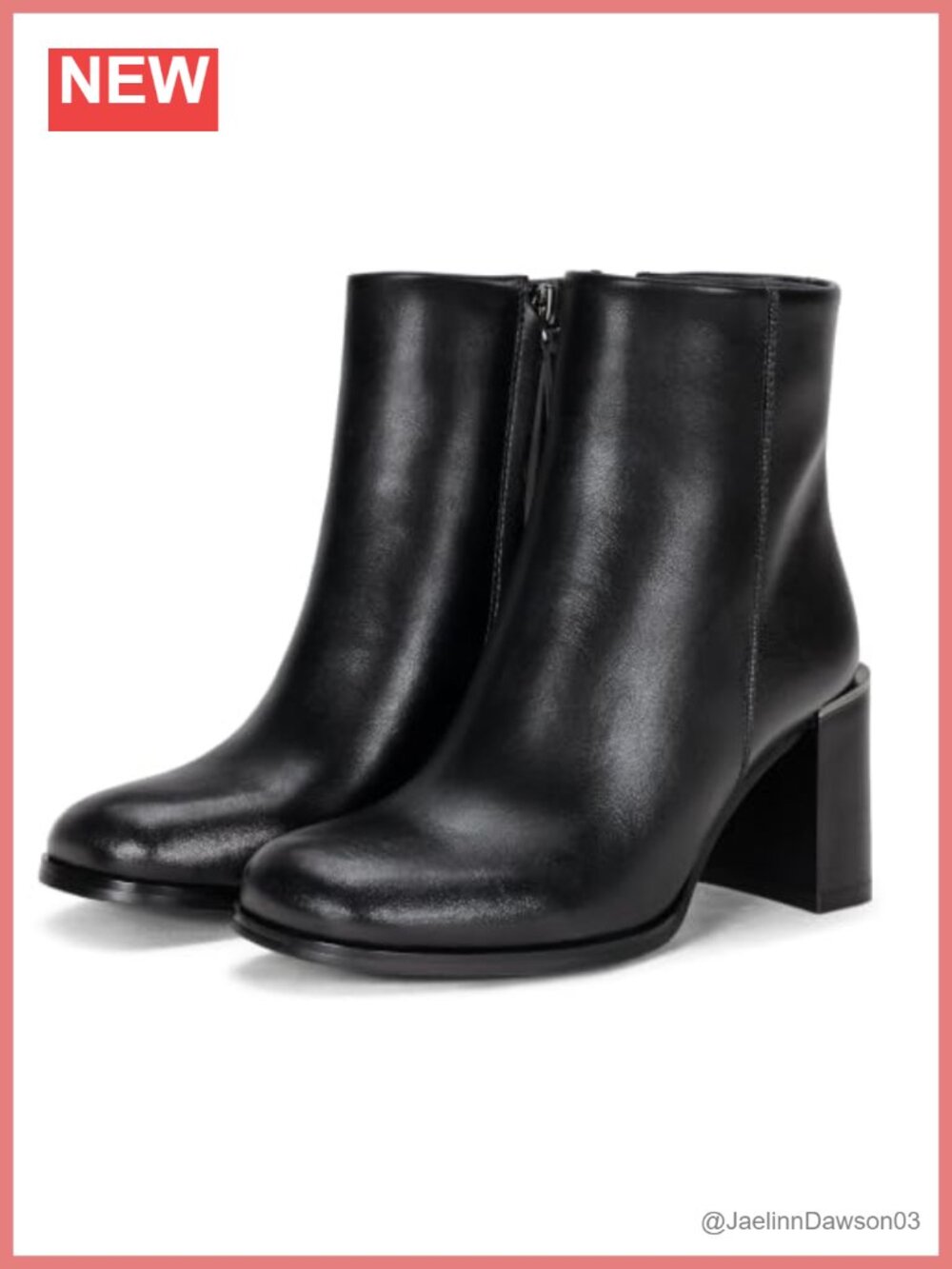 Women's Faux Leather Ankle Boots Chunky Block Heel Side Zip